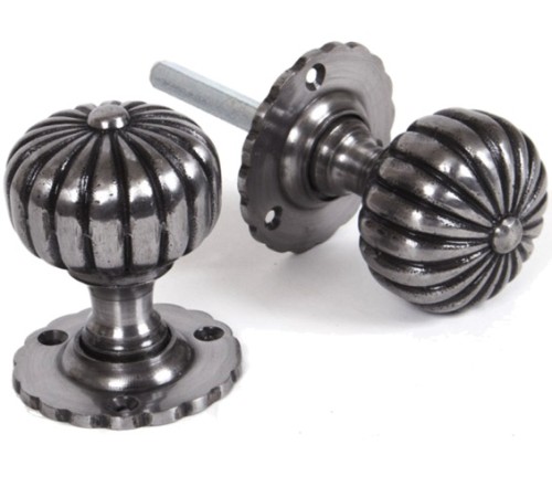 FLOWER MORTICE DOOR KNOBS ON FACE FIXED ROSE